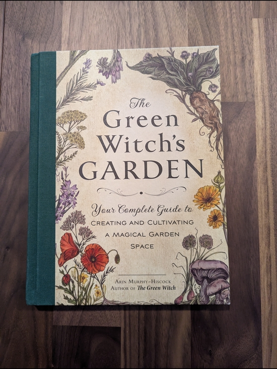 The Green Witch Other - The Green Witch's Garden Hardcover Book - Beige & Green Botanical Cover